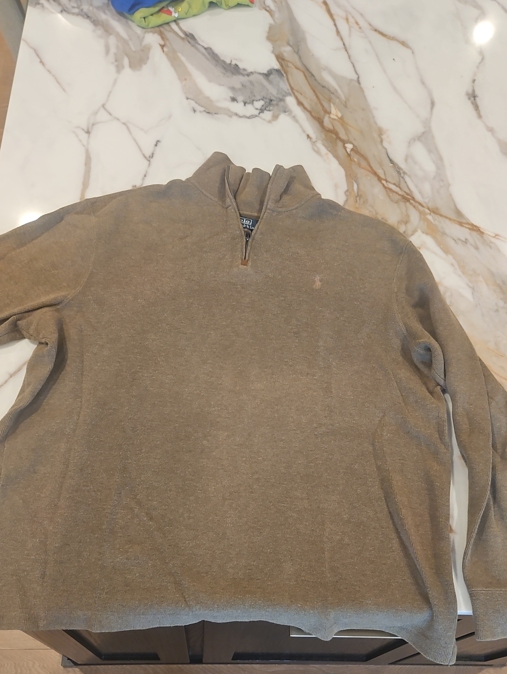 Polo by Ralph Lauren Men's Brown Quarter-Zip Sweater